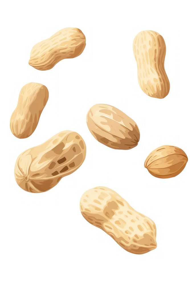Falling peanut seeds food white background freshness. AI generated Image by rawpixel.
