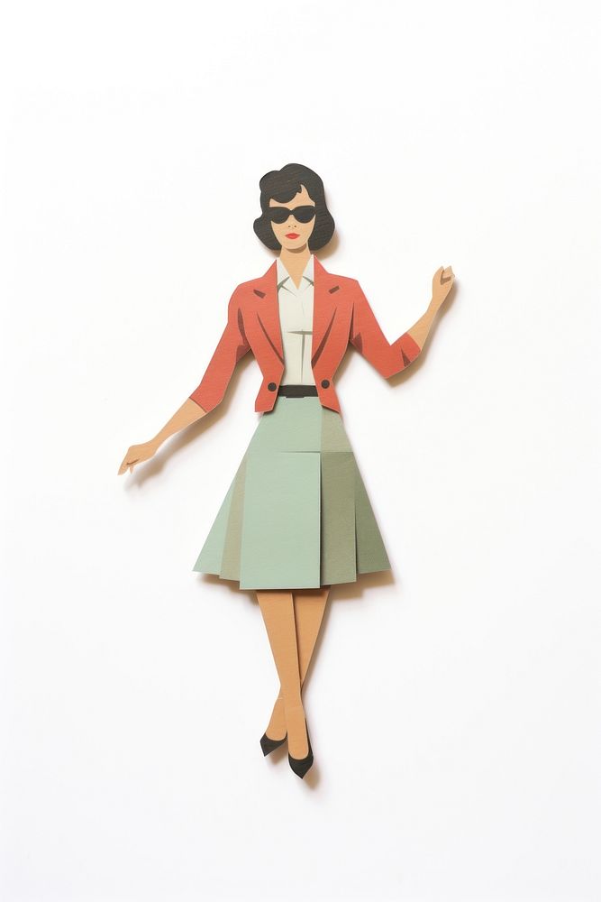 50s Asian businesswoman skirt adult white background. AI generated Image by rawpixel.