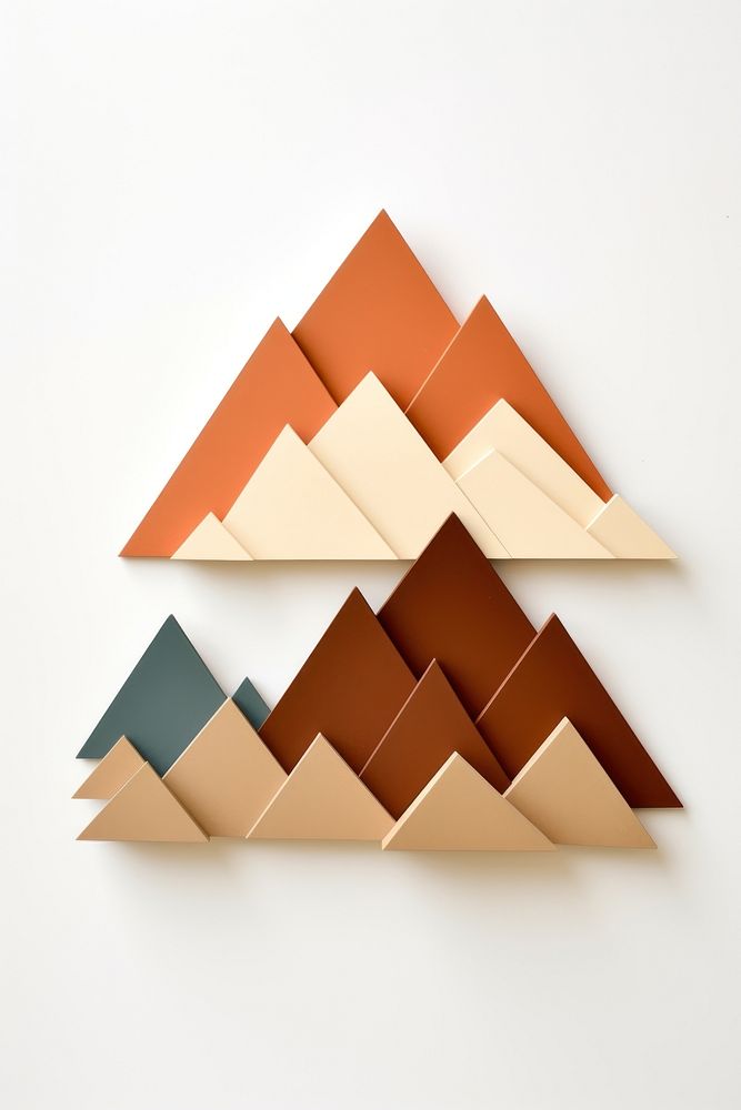 Mountain paper art white background. AI generated Image by rawpixel.