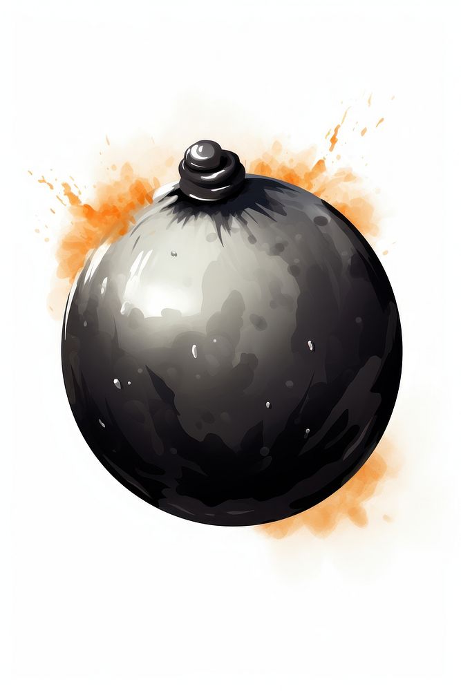 Black Rounded clean Bomb sphere cartoon bomb. AI generated Image by rawpixel.