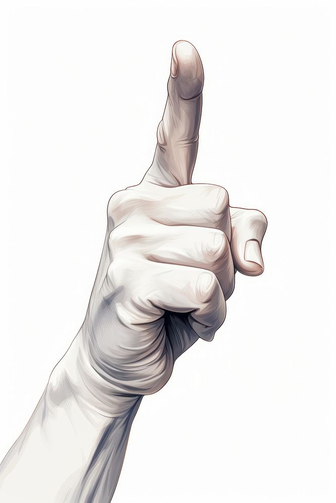 Pointing hand finger white white background. AI generated Image by rawpixel.