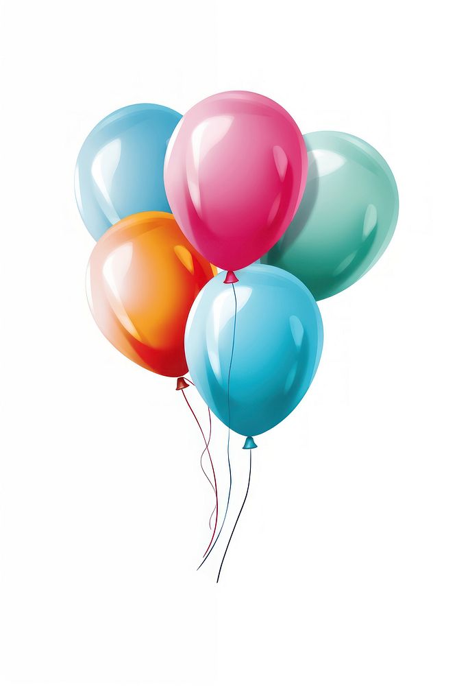 Balloon party white background anniversary. AI generated Image by rawpixel.