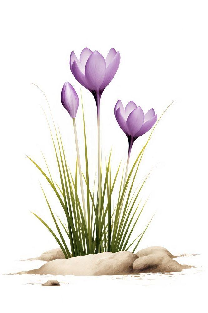 Crocus flower petal drawing. AI generated Image by rawpixel.