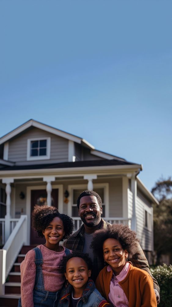 Black family architecture building outdoors. AI generated Image by rawpixel.