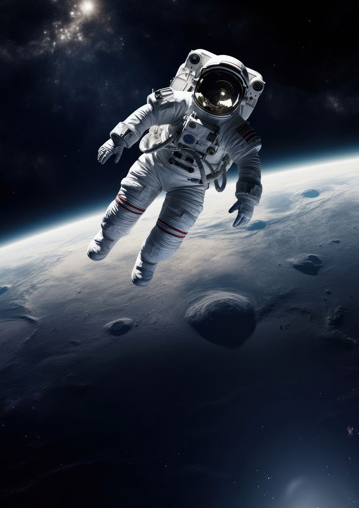 Spacewalk astronomy satellite exploration. AI generated Image by rawpixel.