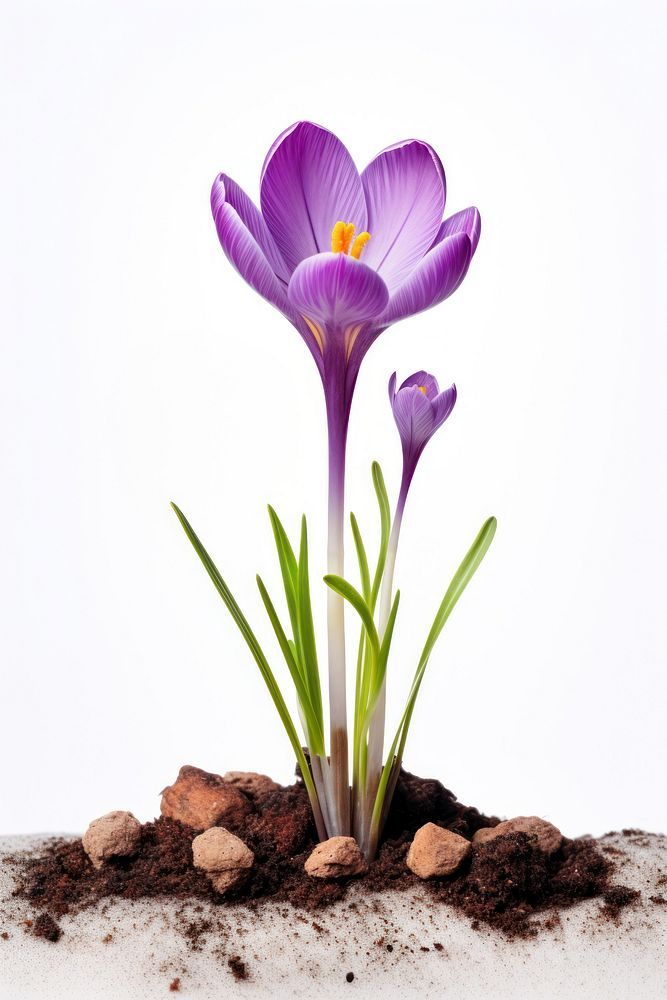 Flower crocus blossom purple. 