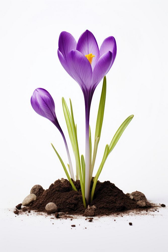 Crocus flower blossom purple. AI generated Image by rawpixel.