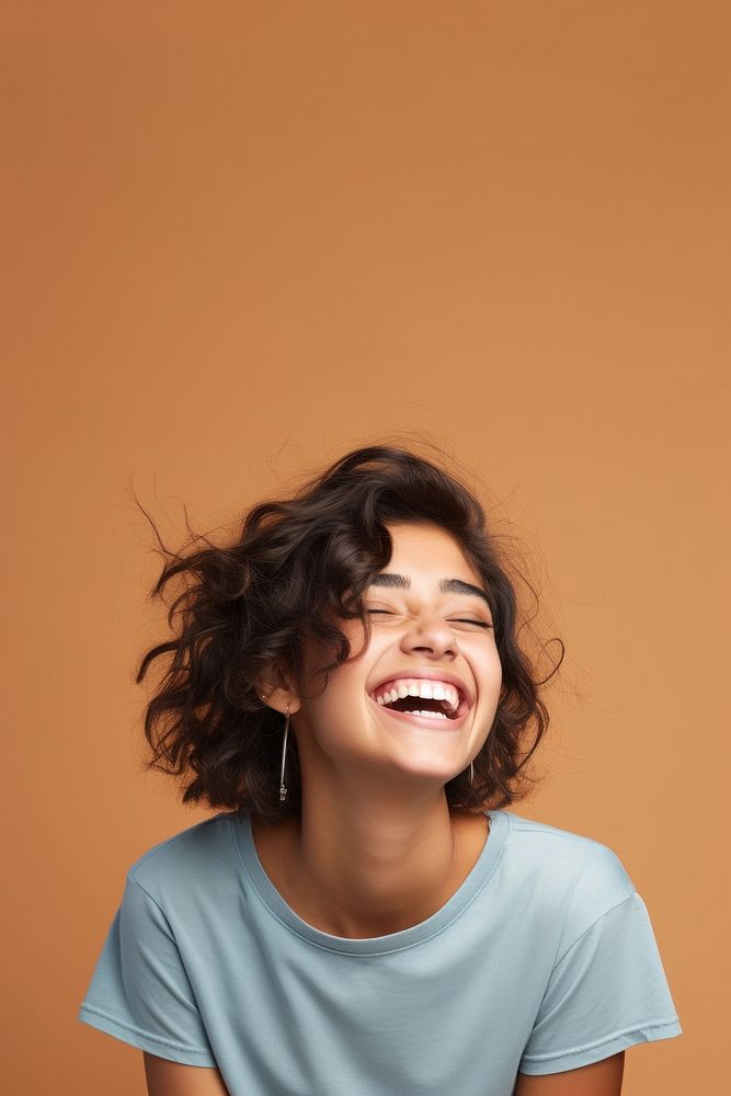Laughing smile happiness enjoyment. AI generated Image by rawpixel.