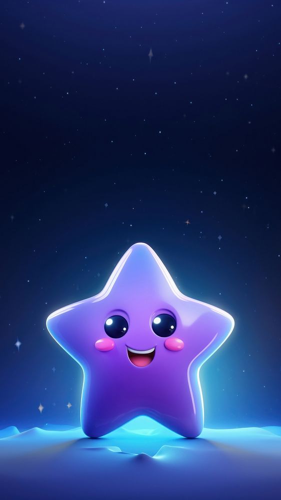 Star purple night illuminated. AI generated Image by rawpixel.