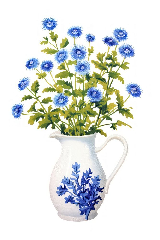 Flower porcelain plant jug. AI generated Image by rawpixel.