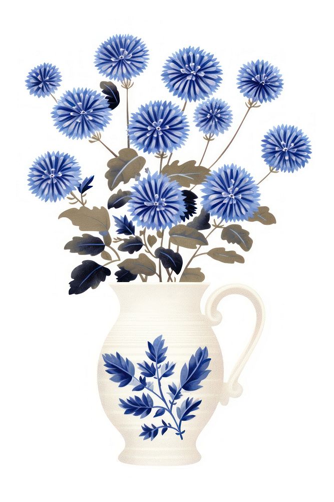 Flower art porcelain plant. AI generated Image by rawpixel.