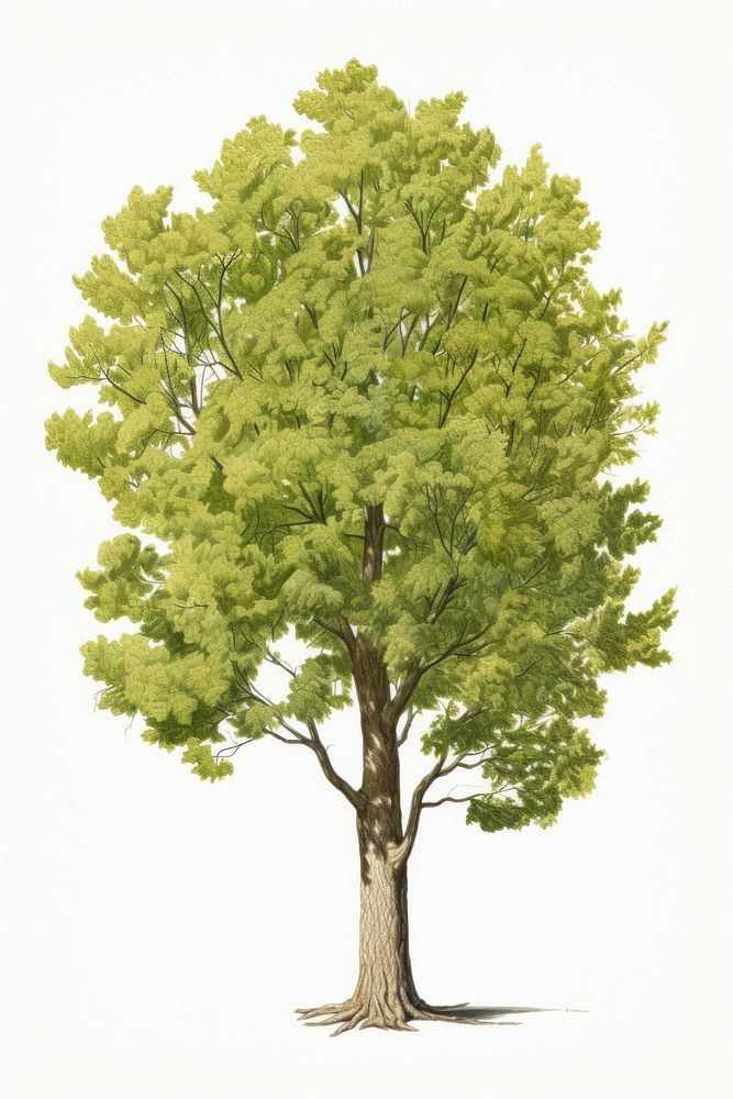 Cottonwood tree plant maple white background. AI generated Image by rawpixel.