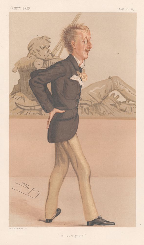 Vanity Fair - Artists. 'a Sculpture'. Lord Ronld Charles Sutherland Levenson Gower. 18 August 1877