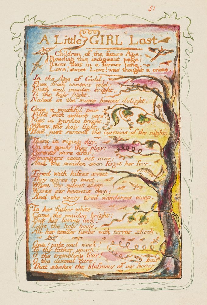 Songs of Innocence and of Experience: A Little Girl Lost by William Blake