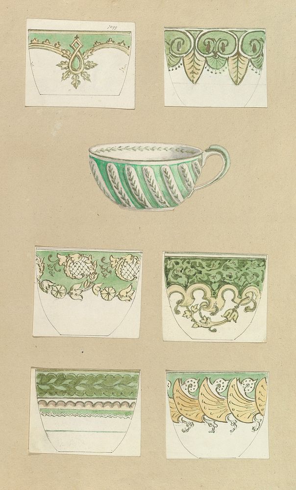 Seven Designs for Decorated Cups by Alfred Henry Forrester