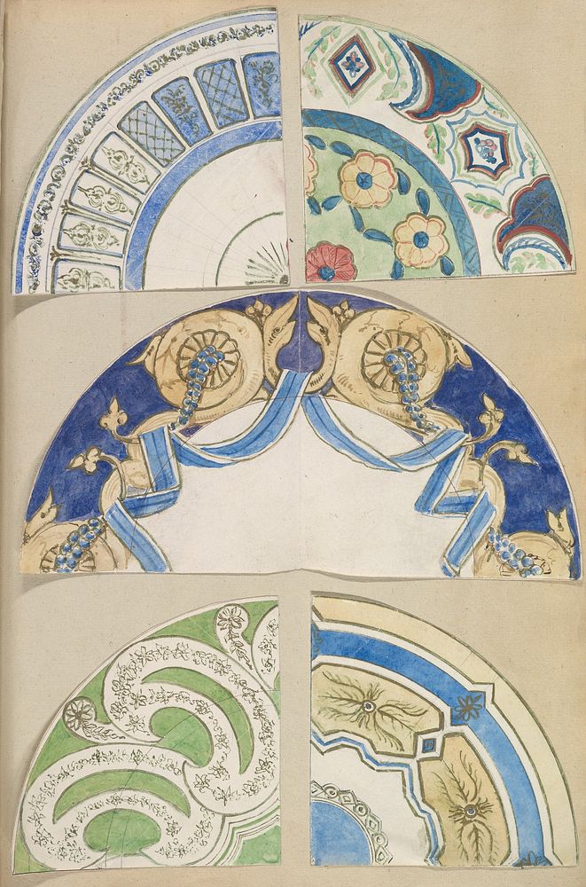 Six Designs for Decorated Plates by Alfred Henry Forrester