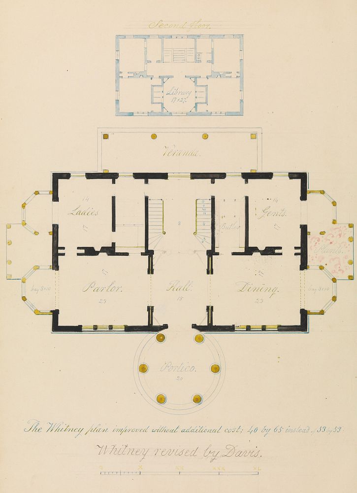 House for Henry Whitney, New Haven, Connecticut (revised plan)