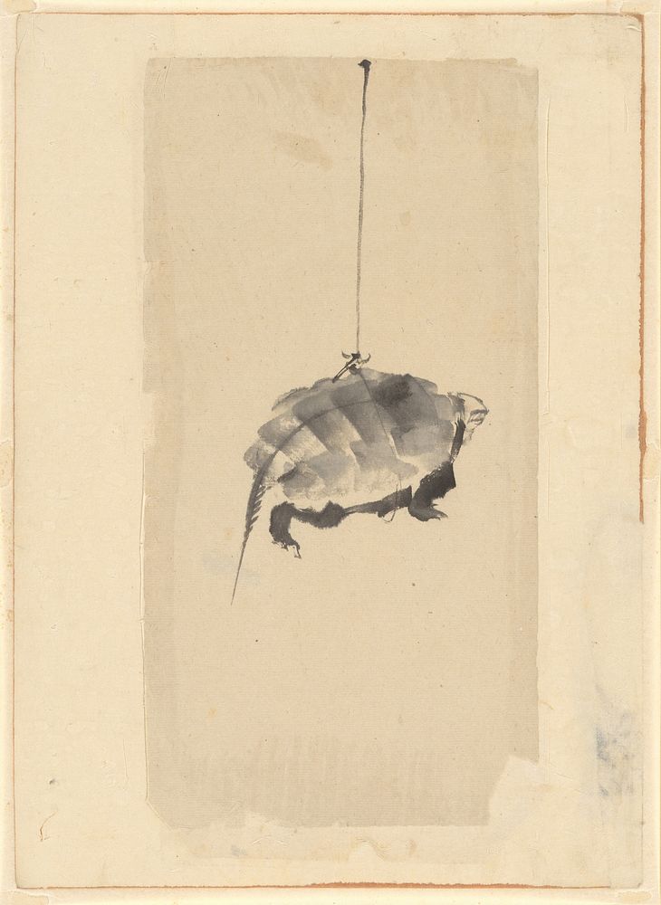 Tortoise Suspended By String, School of Katsushika Hokusai