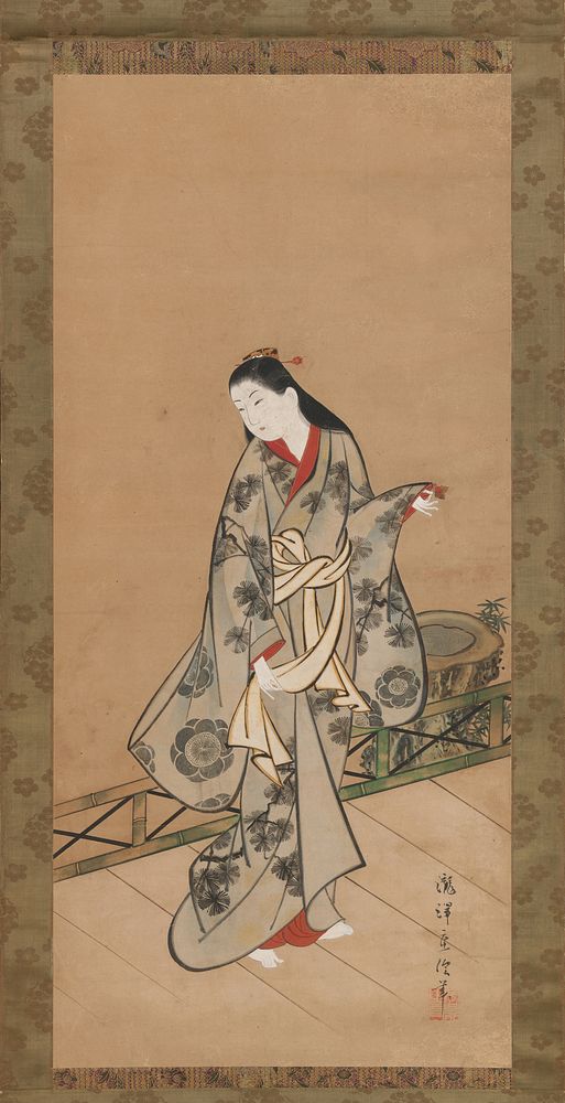 Woman on Veranda by Takizawa Shigenobu