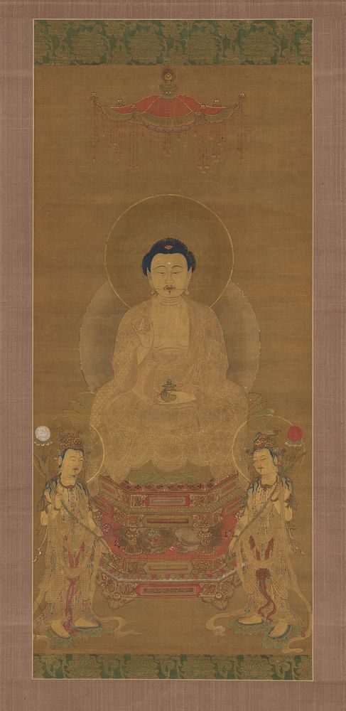 Triad of the Medicine Master Buddha Yakushi (Bhaisajya Buddha)  薬師三尊, unidentified artist