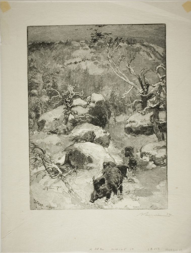 Winter: Cuvier-Chatillon Cliff (1887) by Louis Auguste Lepere