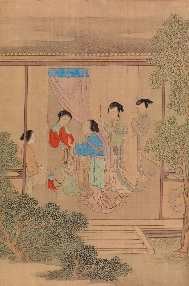 Five Figures on Porch by Qiu Ying