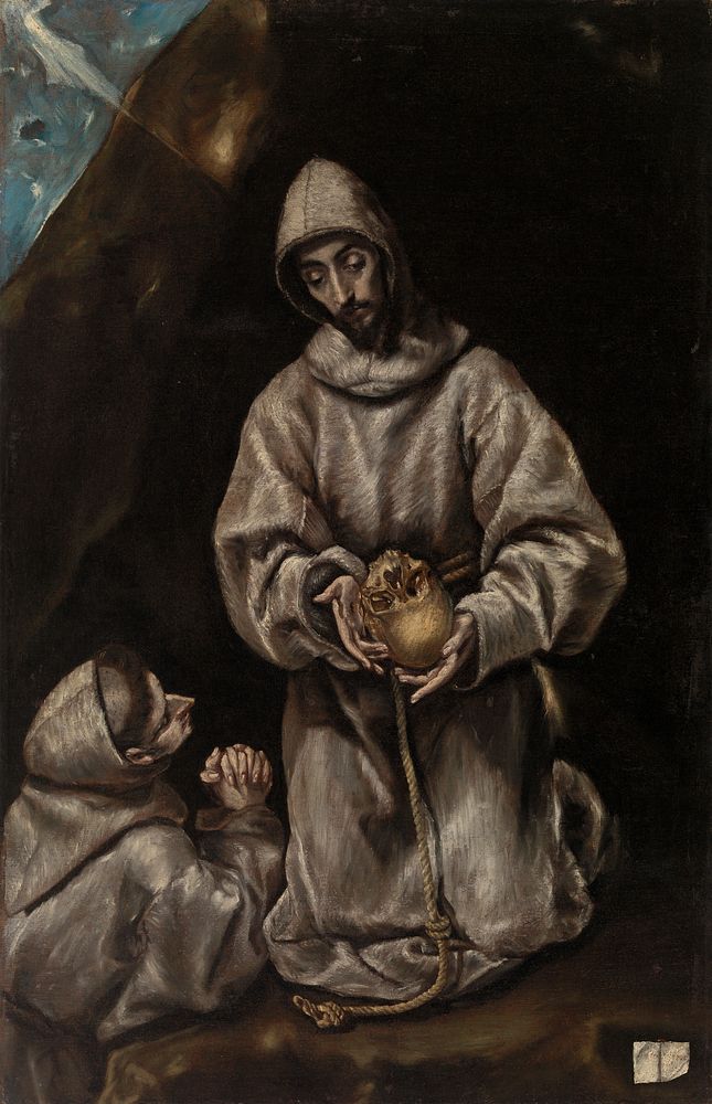 Saint Francis and Brother Leo Meditating on Death by El Greco (Domenikos Theotokopoulos)