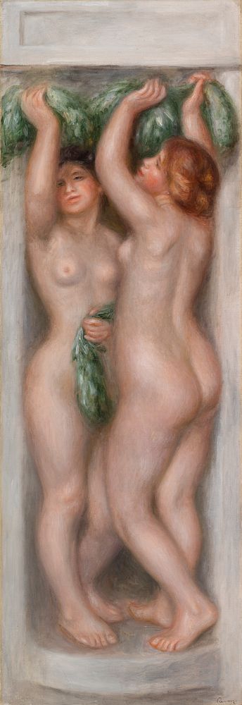 Caryatids (Cariatides); also called Deux baigneuses (panneau décoratif) by Pierre Auguste Renoir