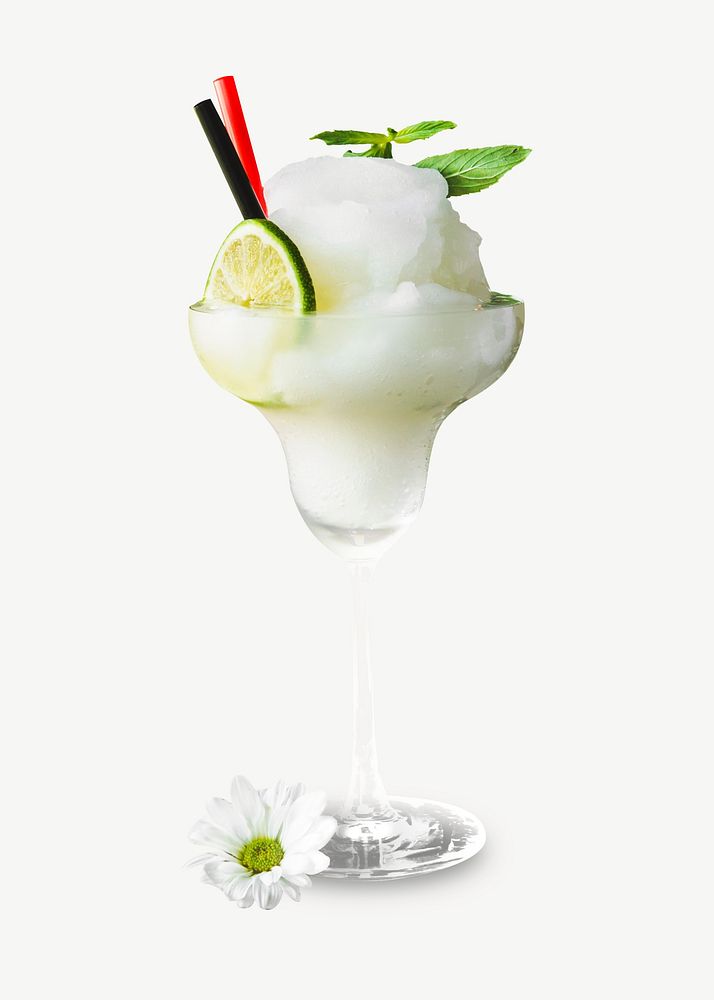 Lime margarita cocktail collage element psd