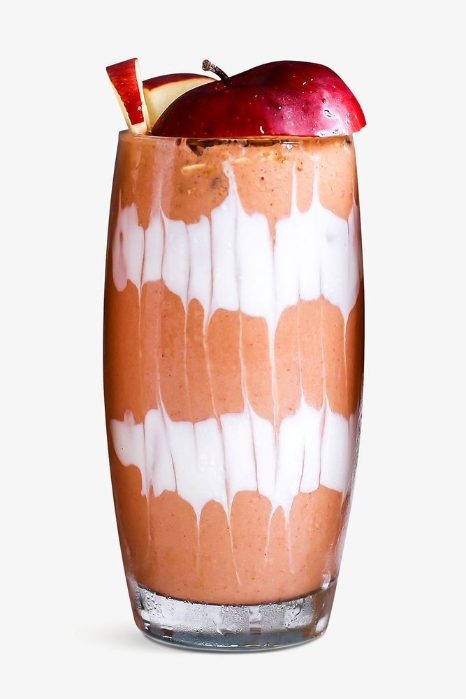 Peach smoothie with apple collage element, food & drink isolated image