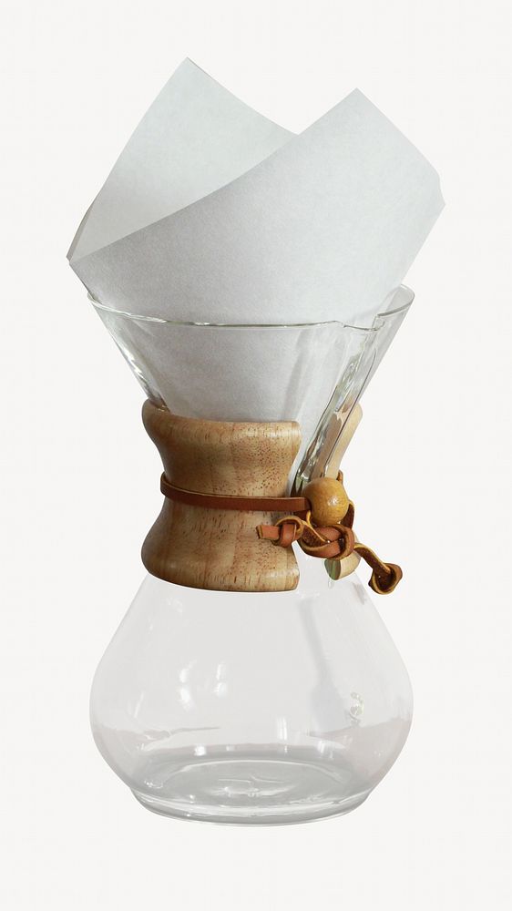 Drip coffee glass, isolated image