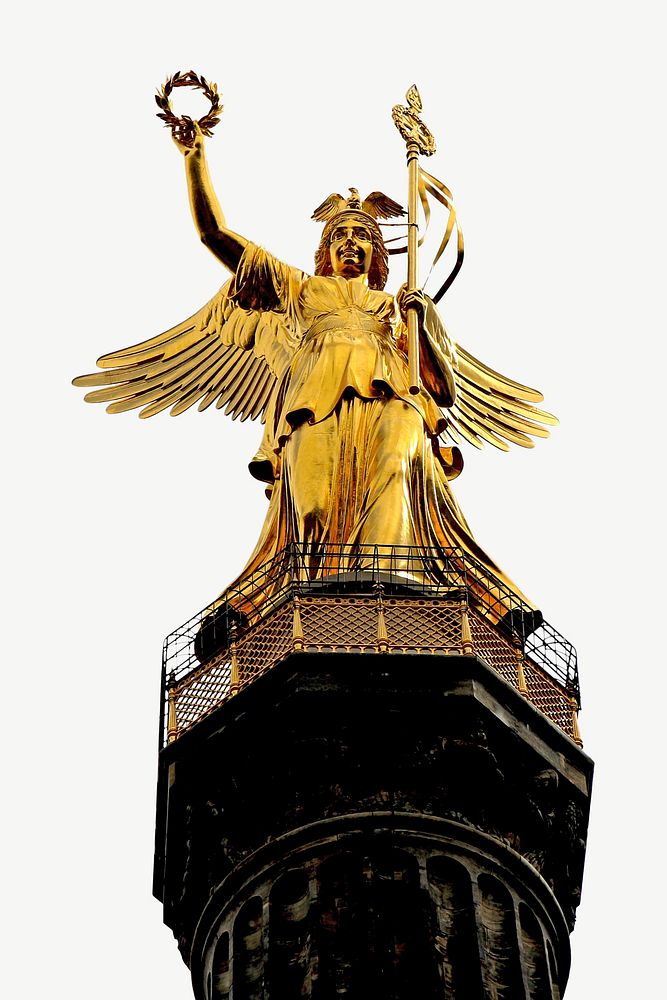 Berlin Victory Column statue collage element psd