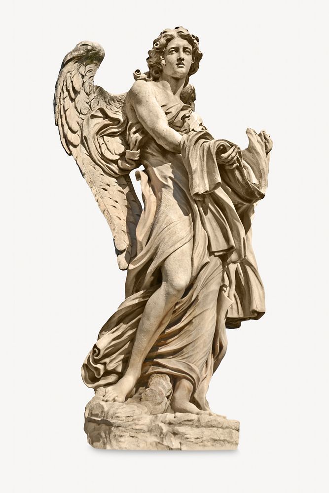 Greece angel statue, isolated image