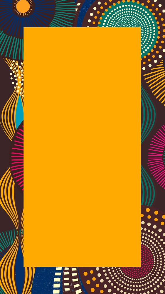 African tribal pattern iPhone wallpaper, colorful abstract frame background