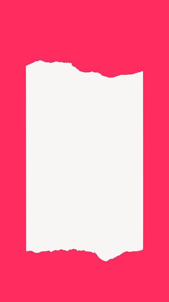 Hot pink mobile wallpaper, ripped paper frame vector
