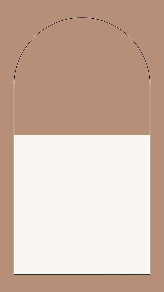 Brown phone wallpaper, off-white frame collage element vector