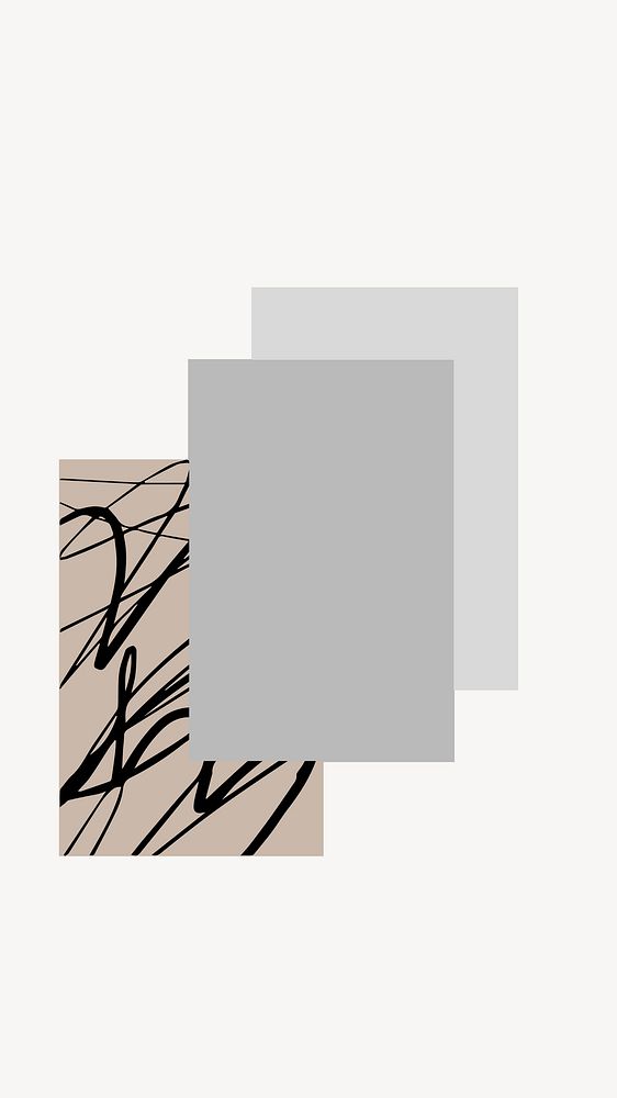 Abstract off-white frame phone wallpaper, collage element vector