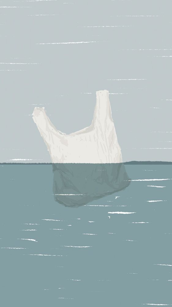 Plastic in ocean  iPhone wallpaper, environmental problem