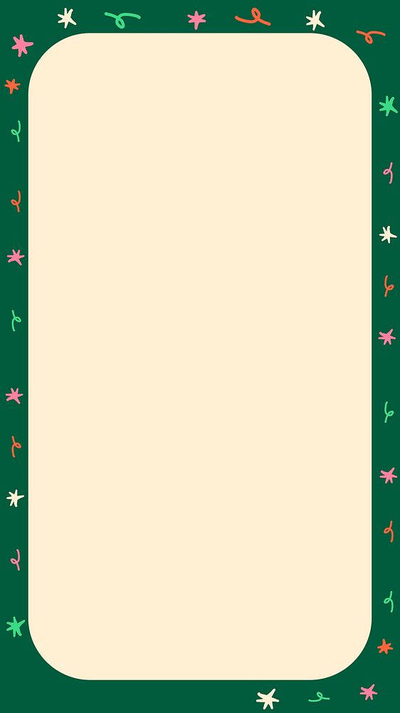 Festive colorful frame iPhone wallpaper vector