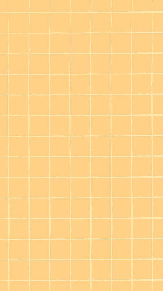 Yellow grid pattern mobile wallpaper background