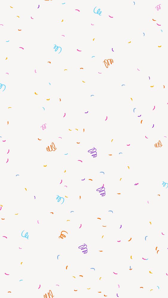 Party confetti, white mobile wallpaper background