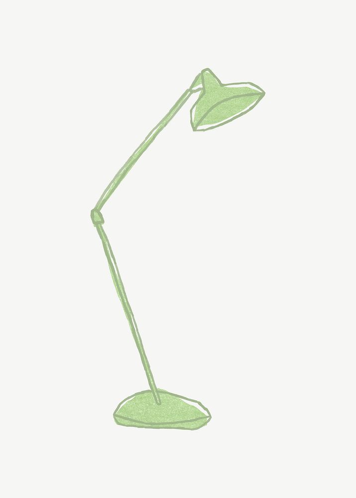 Green floor lamp  hand drawn illustration psd