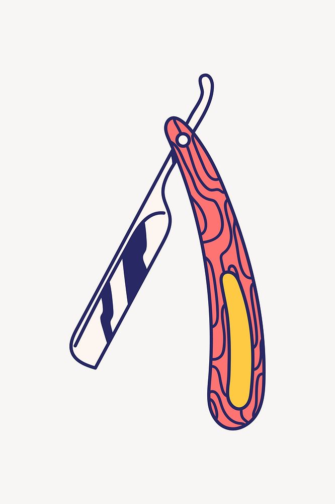 Straight shaving razor, object illustration vector