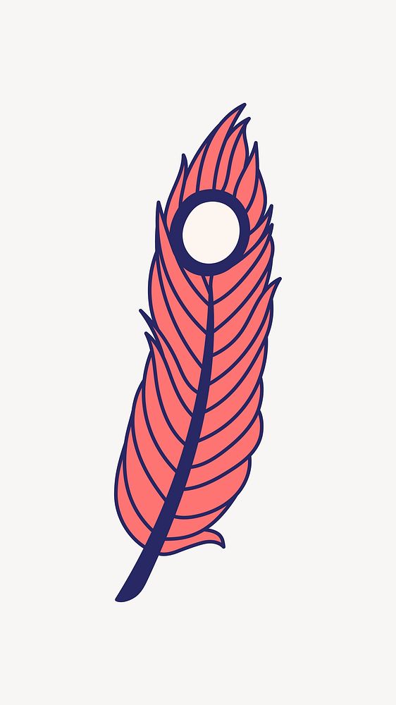 Peacock feather illustration vector