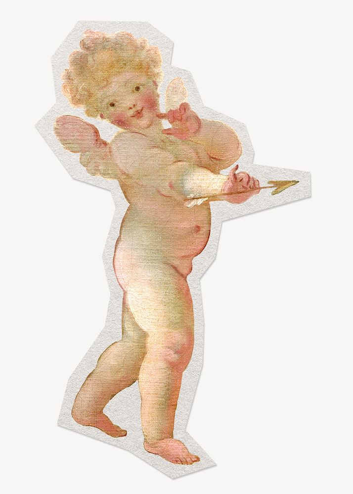 Aesthetic cherub, paper cut isolated design. Remixed by rawpixel.