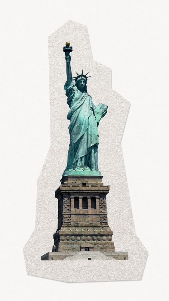 Statue of Liberty paper cut isolated design