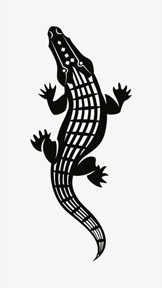 Crocodile illustration psd. Free public domain CC0 image.