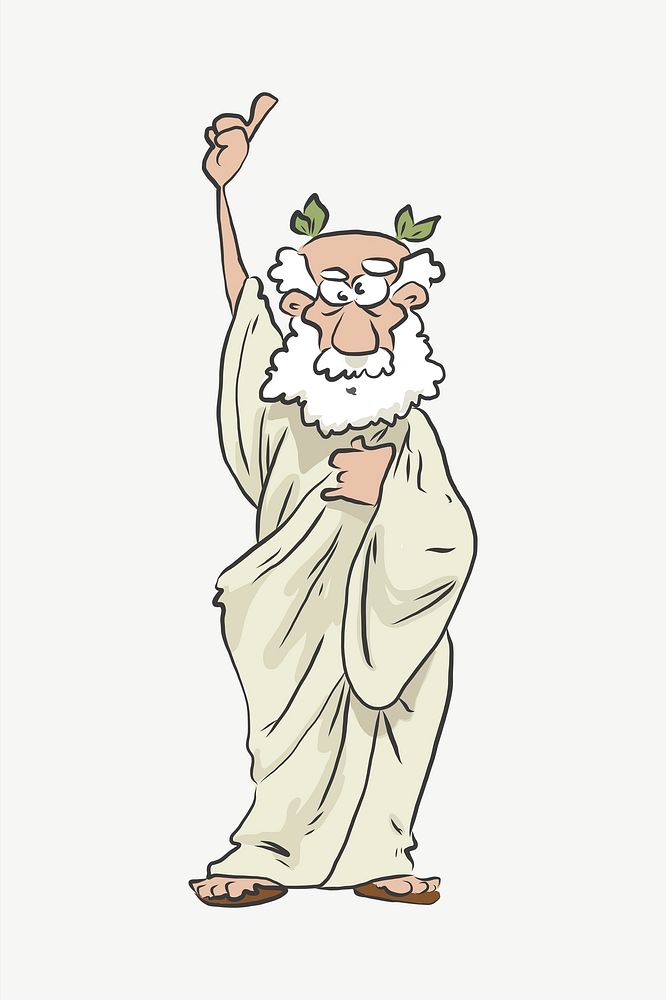 Greek philosopher clipart illustration psd. Free public domain CC0 image.