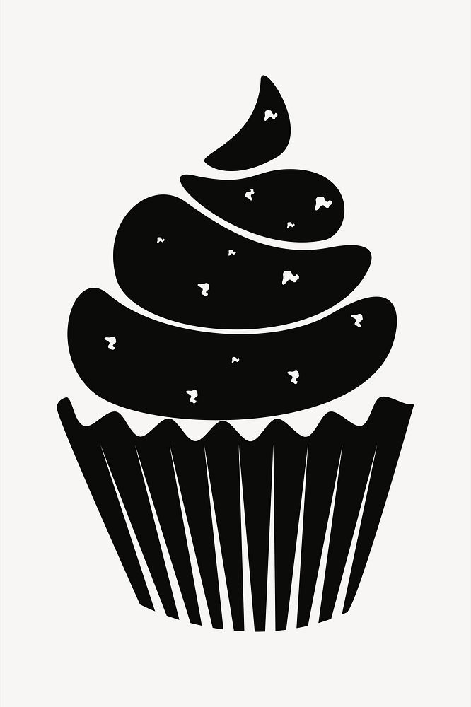 Cupcake bakery illustration. Free public domain CC0 image.