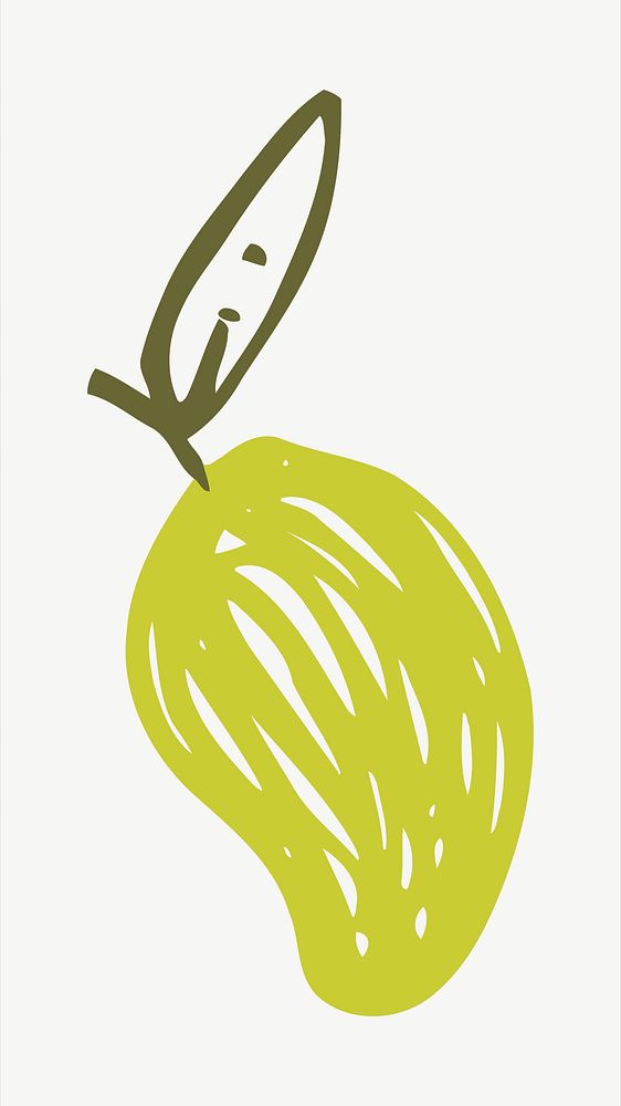 Mango illustration psd. Free public domain CC0 image.